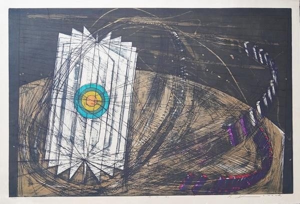 Seiko Kawachi Large Woodblock Print Heart B 1988 Signed Ed 10 35 (1 of 6)