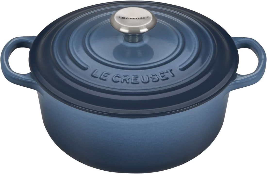 Le Creuset Round Cocotte 7 9in Marine Blue Signature Cast Iron Dutch Oven (1 of 1)