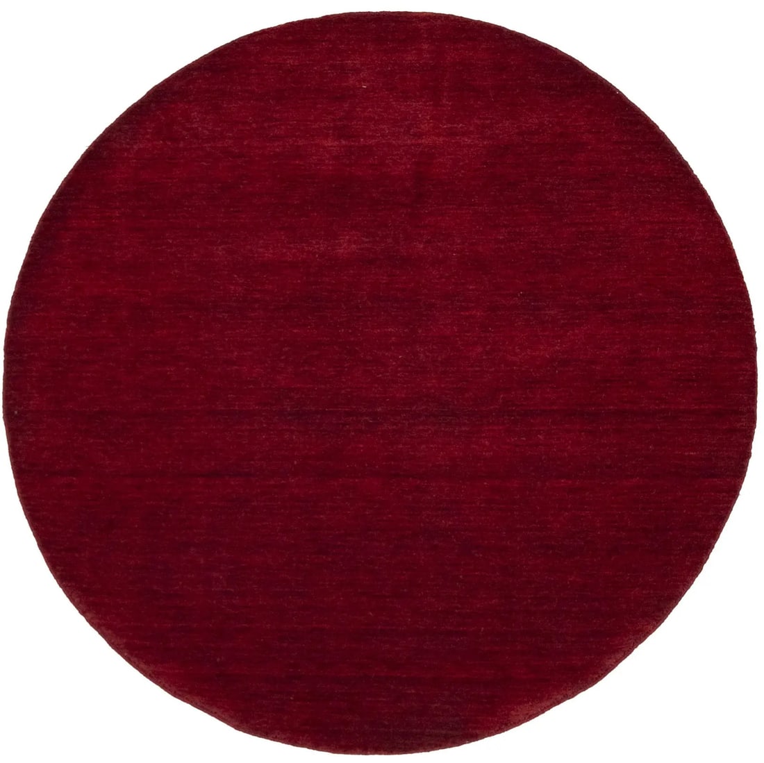 Maroon Red Solid Design Hand-Loomed 6X6 Gabbeh Wool Round Rug Oriental Carpet Hand-Knotted: Maroon Red Solid Design Hand-Loomed 6X6 Gabbeh Wool Round Rug Oriental Carpet Hand-Knotted Hand-Loomed Maroon Red Gabbeh Wool Round Rug. This solid design, hand-knotted rug features a modern theme wit