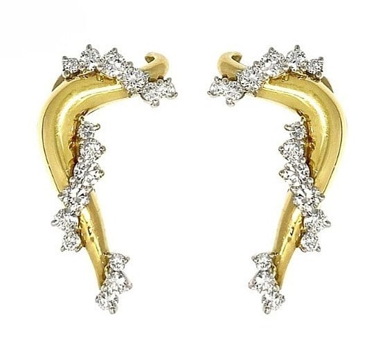 Jose Hess Designer Diamond 18k Yellow Gold White Gold Dangle Clip On Earrings: Jose Hess Designer Diamond 18k Yellow Gold White Gold Dangle Clip On Earrings Item Specifics: Shape: Asymmetrical Closure: Clip-On Occasion: Anniversary Birthday Christening Mother's Day Valentine's D