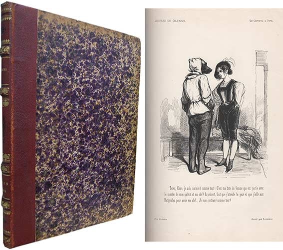 French Leather Bound Art Book 80 Plates Paul Gavarni 1847 Oeuvres Choisies: French Leather Bound Art Book 80 Plates Paul Gavarni 1847 Oeuvres Choisies Item Specifics: Artist: Paul Gavarni Subject: French Society and Manners Material: Paper Leather Style: Japanese Size: 28 x 2