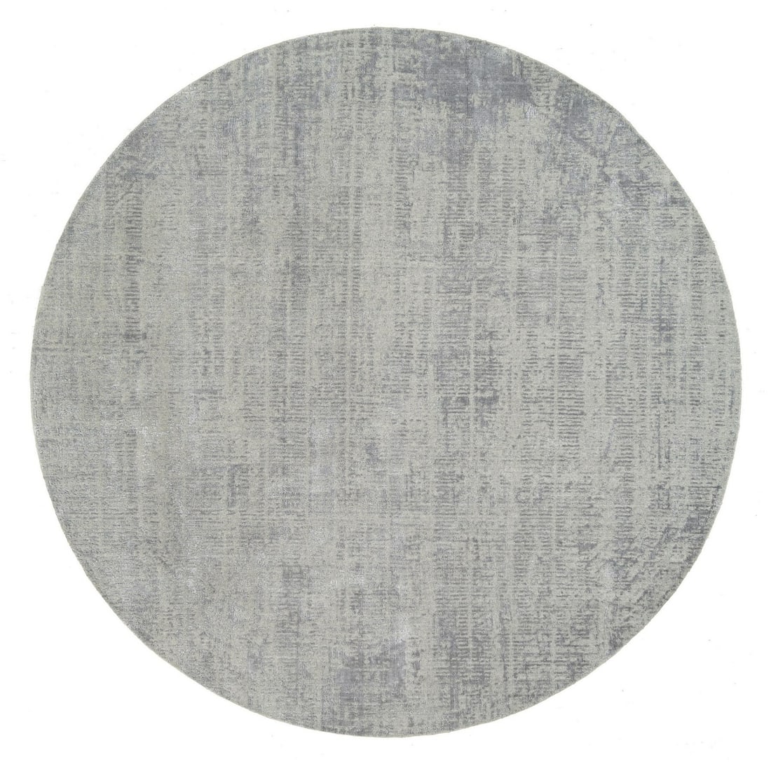 Fine Gray Jacquard Wool and Silk Round Rug Loomed 10'x10 (1 of 12)