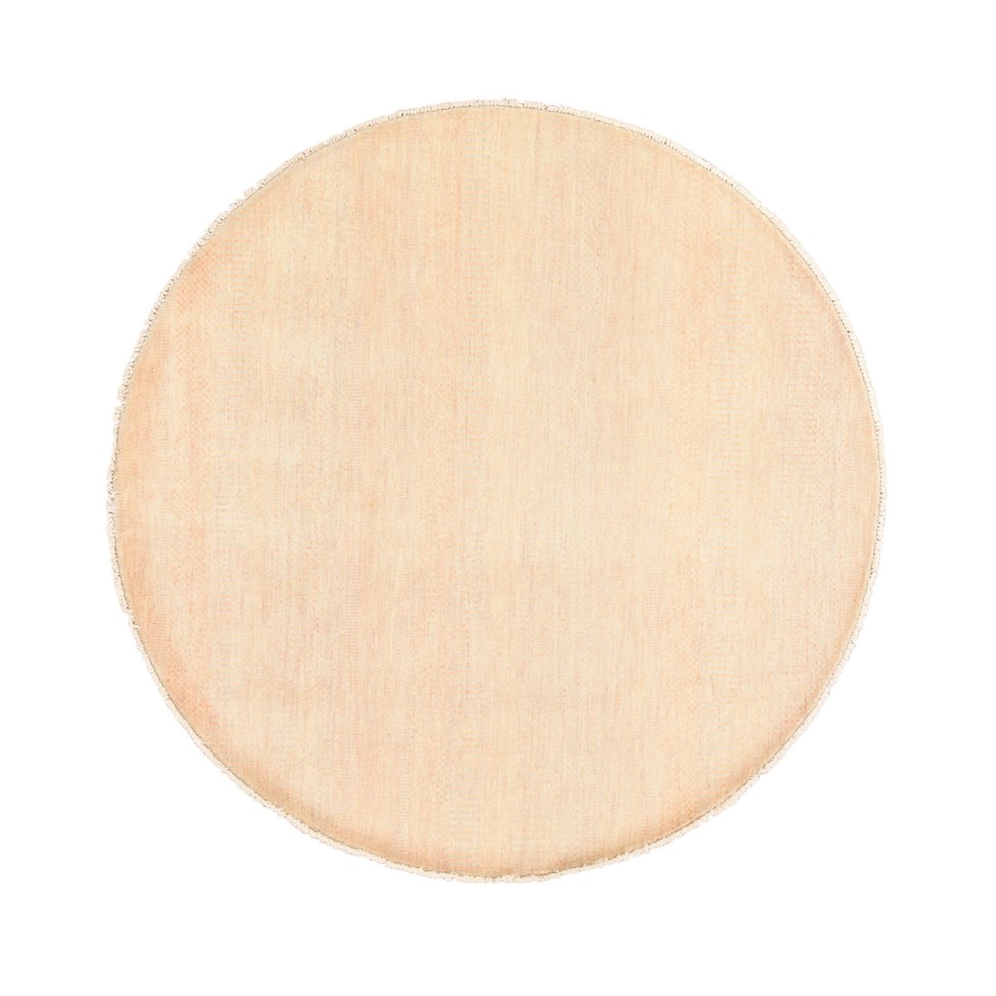 6'x6' Peach Color Modern Grass Design Wool and Silk Hand Knotted Round Rug: 6'x6' Peach Color Modern Grass Design Wool and Silk Hand Knotted Round Rug The 6'x6' Peach Color Modern Grass Design Wool and Silk Hand Knotted Round Rug boasts a striking orange hue that dominates it
