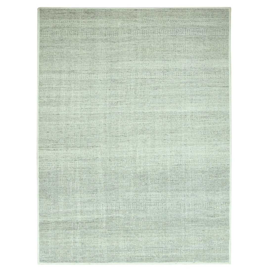 10'x13'9" Gray Hand Knotted Rug Oxidized and Distressed Grass Design Wool: 10'x13'9" Gray Hand Knotted Rug Oxidized and Distressed Grass Design Wool The 10'x13'9" Gray Hand Knotted Rug boasts an oxidized and distressed grass design, adding a unique touch to any room. Made fr