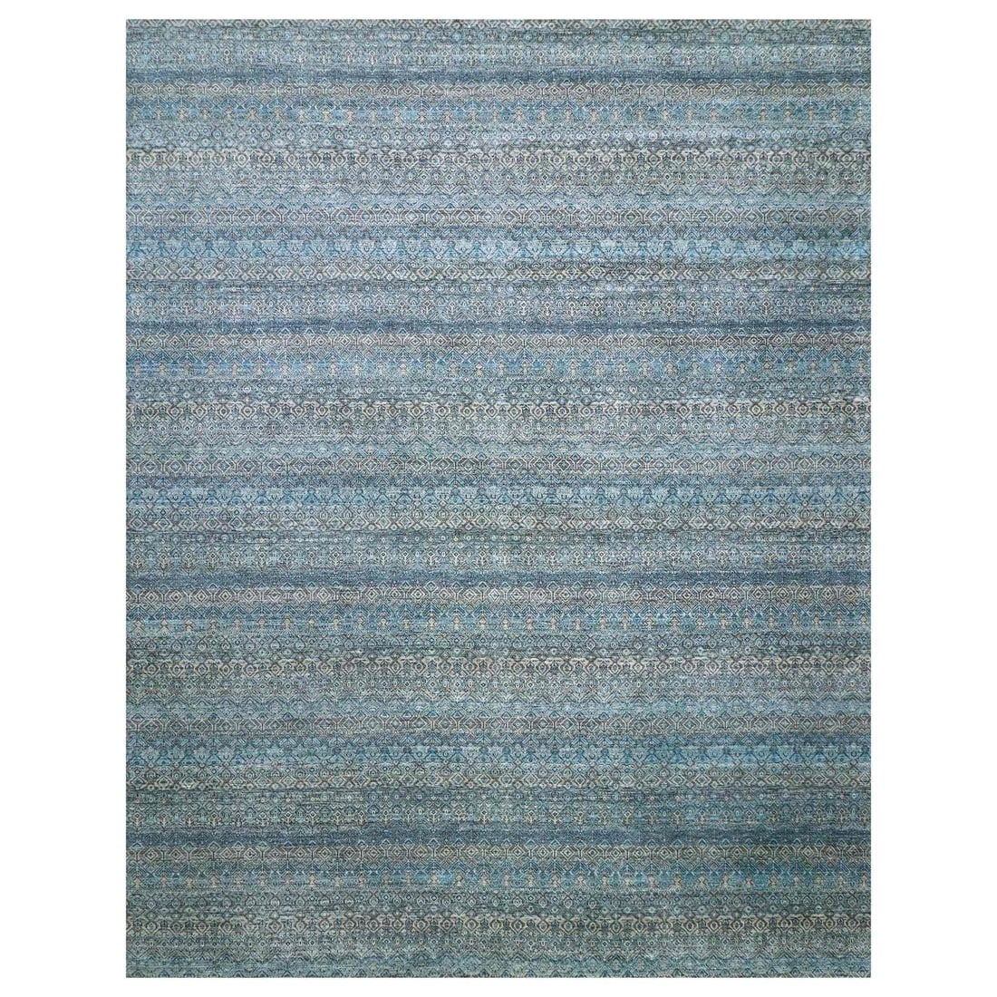 12'x15'1" Blue 100% Wool Hand Knotted Kohinoor Herrita Oriental Rug: 12'x15'1" Blue 100% Wool Hand Knotted Kohinoor Herrita Oriental Rug Hand-knotted in rich blue wool, this stunning Herrita-style rug boasts a classic Oriental design. Measuring 12'0" x 15'1", its recta