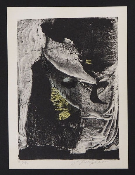 Osamu Tsukasa Signed Lithograph Flood Invades My Soul Ltd Ed 35 Shirota 1975 (1 of 2)