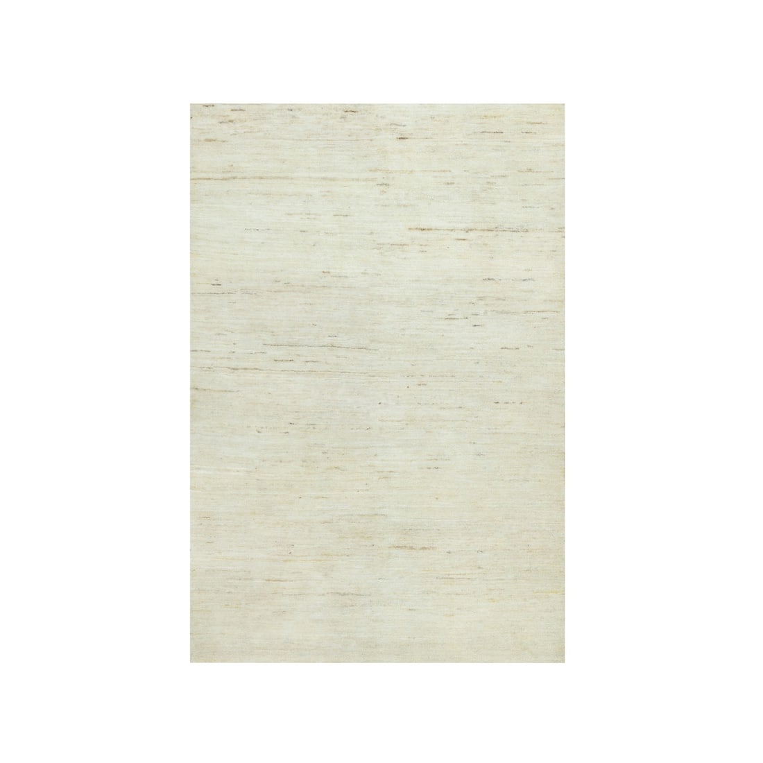 3'10"x5'10" White Plain Luxurious Wool Thick and Plush Hand Knotted Rug: 3'10"x5'10" White Plain Luxurious Wool Thick and Plush Hand Knotted Rug This luxurious wool hand-knotted rug boasts an elegant ivory color and plush pile, adding warmth and texture to any modern space
