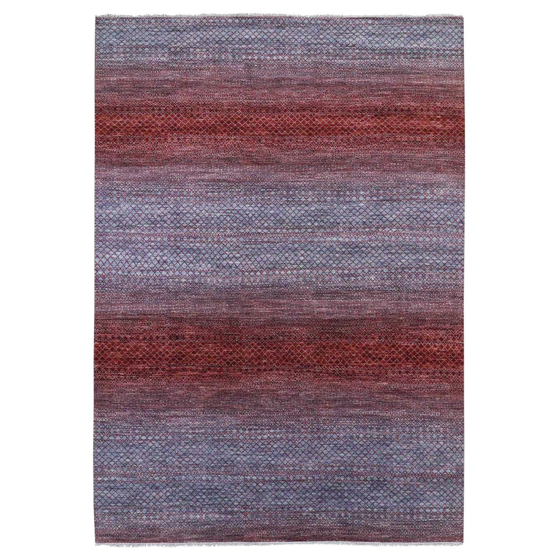 9'9"x14' Red Chiaroscuro Collection Hand Knotted Wool Oriental Rug: 9'9"x14' Red Chiaroscuro Collection Hand Knotted Wool Oriental Rug 9'9"x14' Red Chiaroscuro Collection Hand Knotted Wool Oriental Rug - A stunning, hand-knotted wool oriental rug in a bold red color w