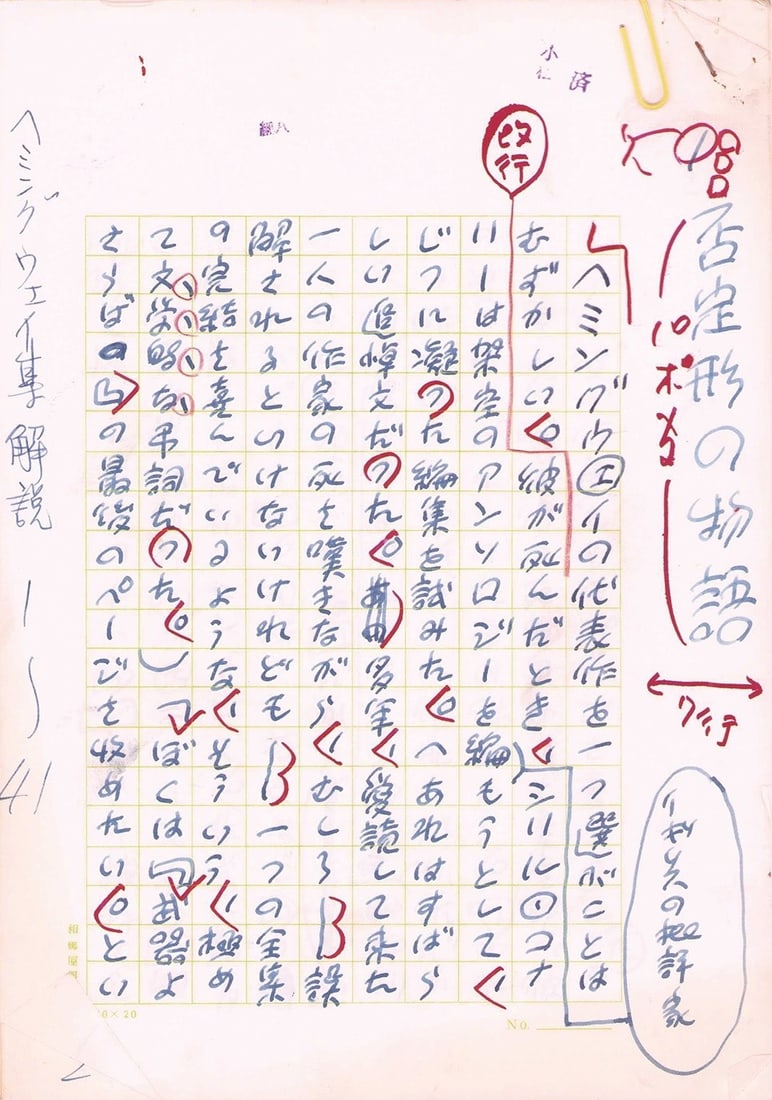Saiichi Maruya Original Handwritten Manuscript Draft Hiteikei no Monogatari: Saiichi Maruya Original Handwritten Manuscript Draft Hiteikei no Monogatari Item Specifics: Artist: Saiichi Maruya Subject: Japanese Literature Material: Paper Style: Japanese Year Of Production: 2010