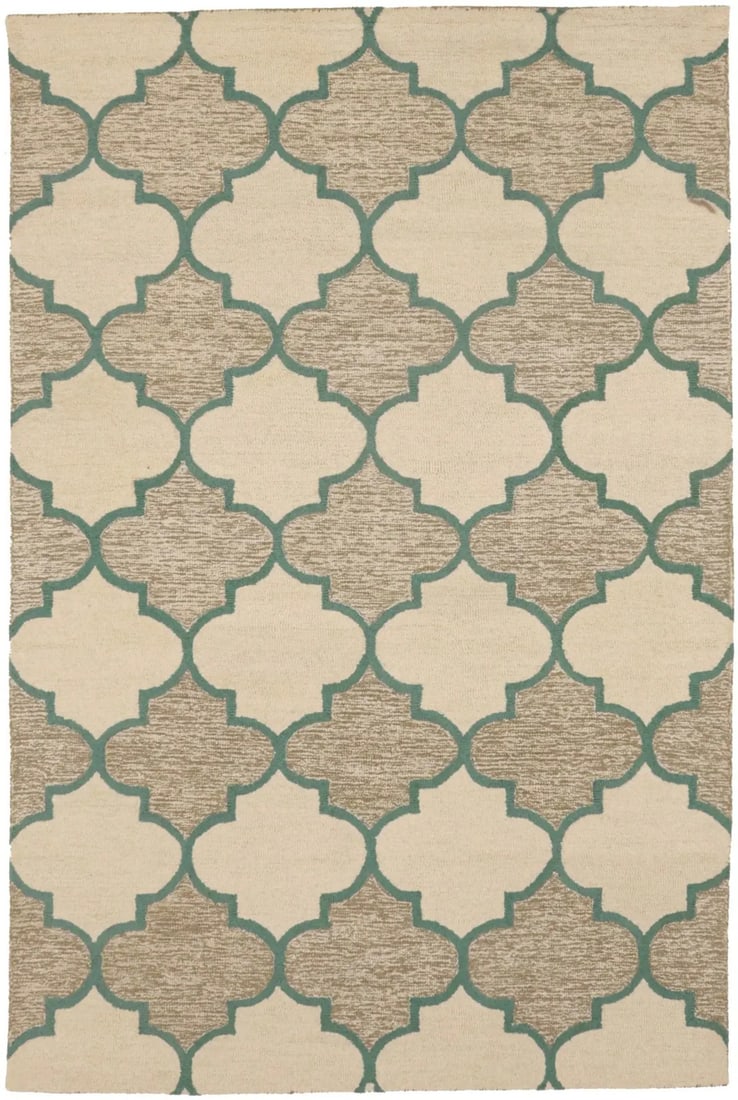 Multicolored Trellis Design 5X8 Hand-Tufted Modern Rug Studio Decor Carpet Hand-Knotted (1 of 16)