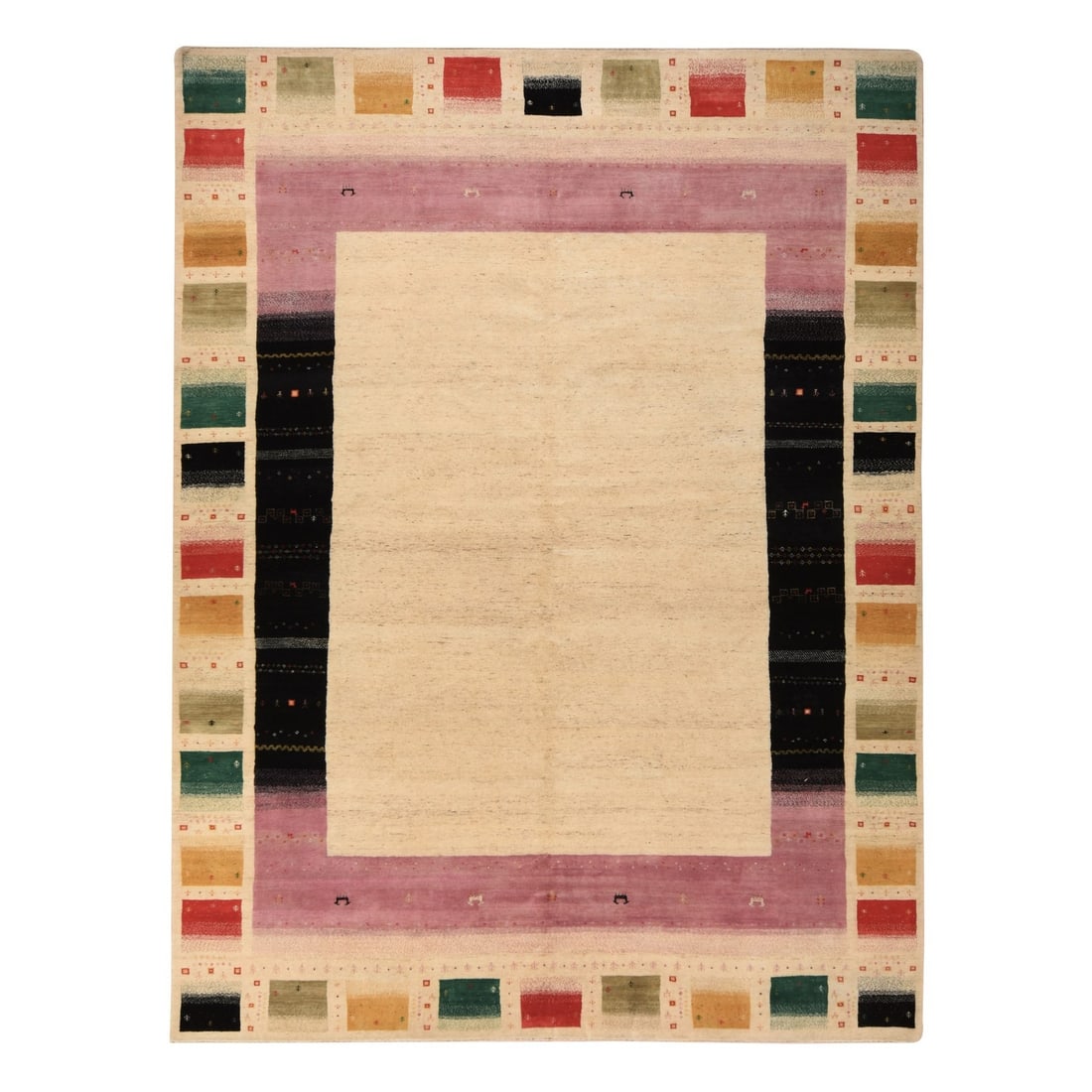 10'x13'2" Linen White Lori Buft Gabbeh Thick 100% Wool Hand Knotted Rug (1 of 10)