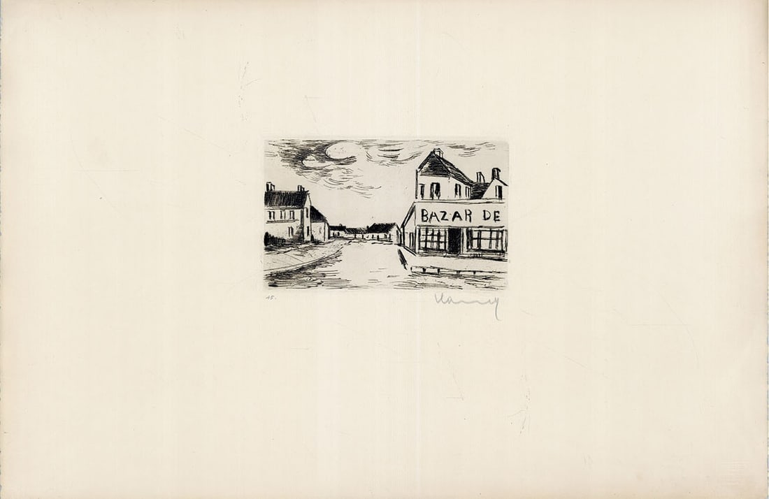 Hand signed copper plate etching by Maurice de Vlaminck: Hand signed copper plate etching by Maurice de Vlaminck Item Specifics: Artist: Maurice de Vlaminck Subject: Landscape Material: Copper plate etching on paper Style: Japanese Size: 10 x 16 cm Product 