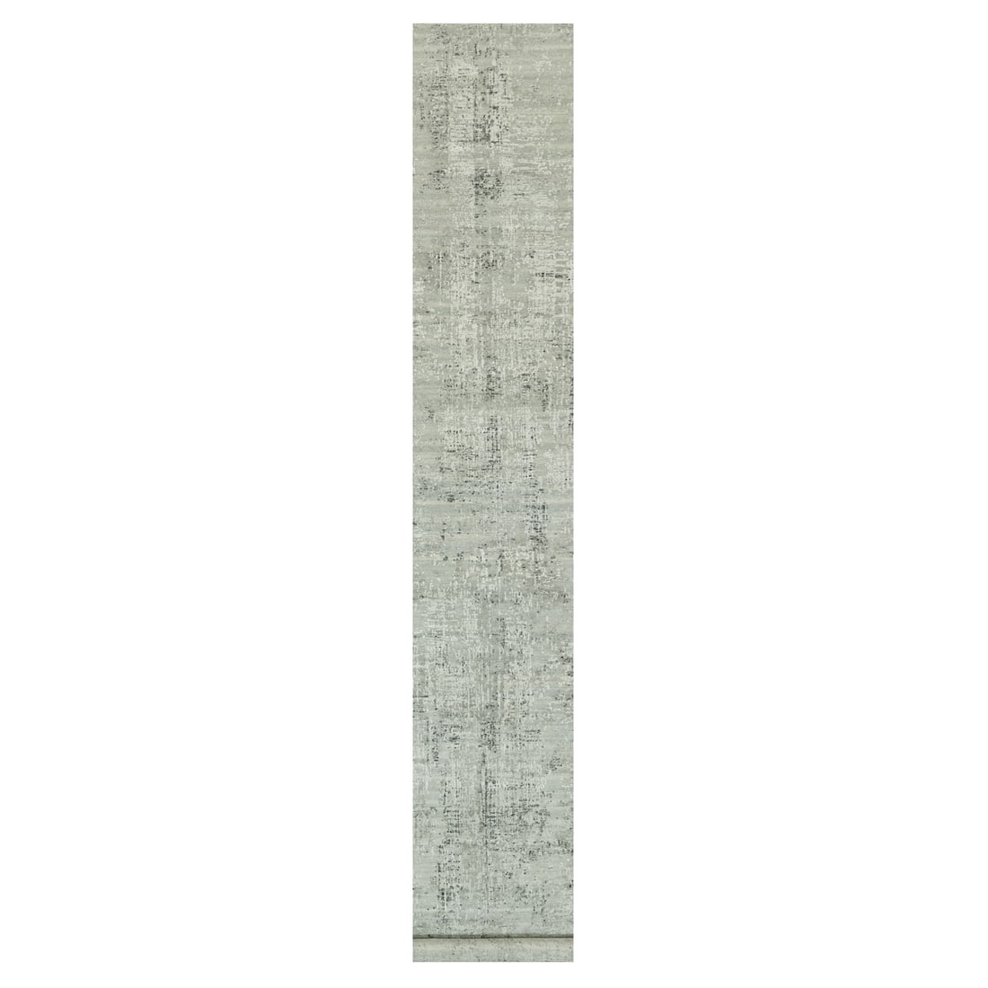2'6"x20'2" Diffused Gray Modern Undyed Wool Hand Knotted XL Runner Rug: 2'6"x20'2" Diffused Gray Modern Undyed Wool Hand Knotted XL Runner Rug This stunning 2'6"x20'2" hand-knotted wool runner rug boasts a beautiful diffused gray color that adds warmth and sophistication 