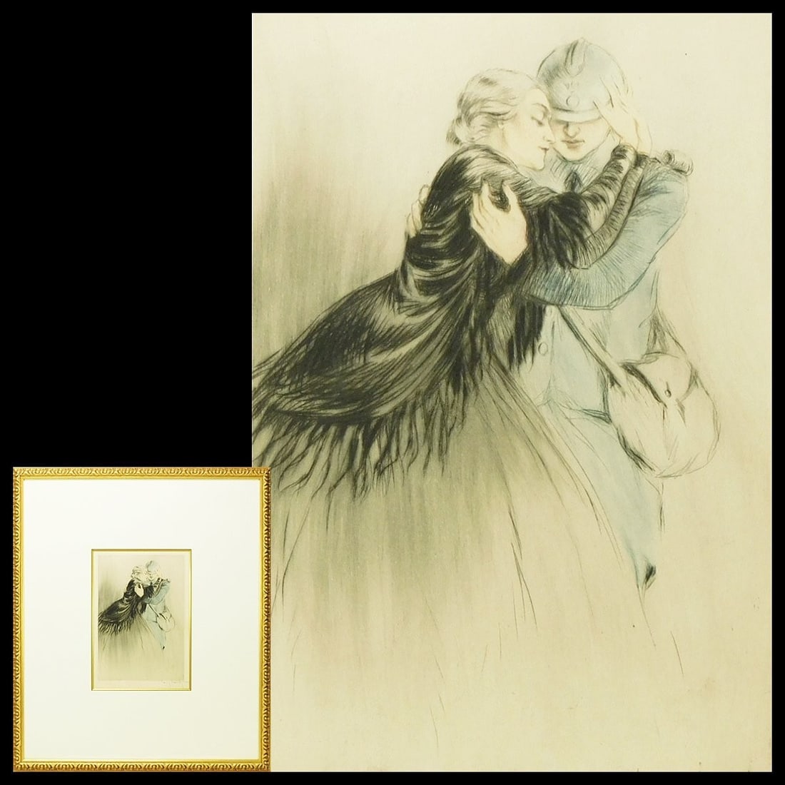 Louis Icart The Godmother from Womens Battles Etching Framed Artwork Signed (1 of 9)