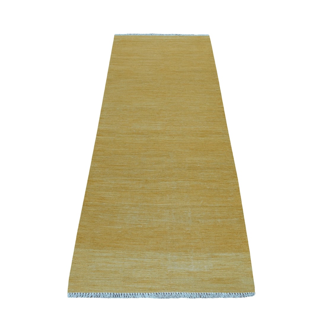 2'6"x6'8" Gold Shades Flat Weave Kilim Pure Wool Hand Woven Runner Rug (1 of 6)