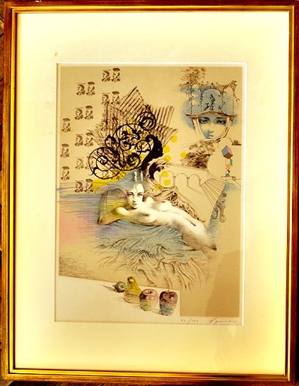 1984 Akira Uno Lithograph Print Autumn Signed Ed 55 180 Framed Japanese Art (1 of 3)