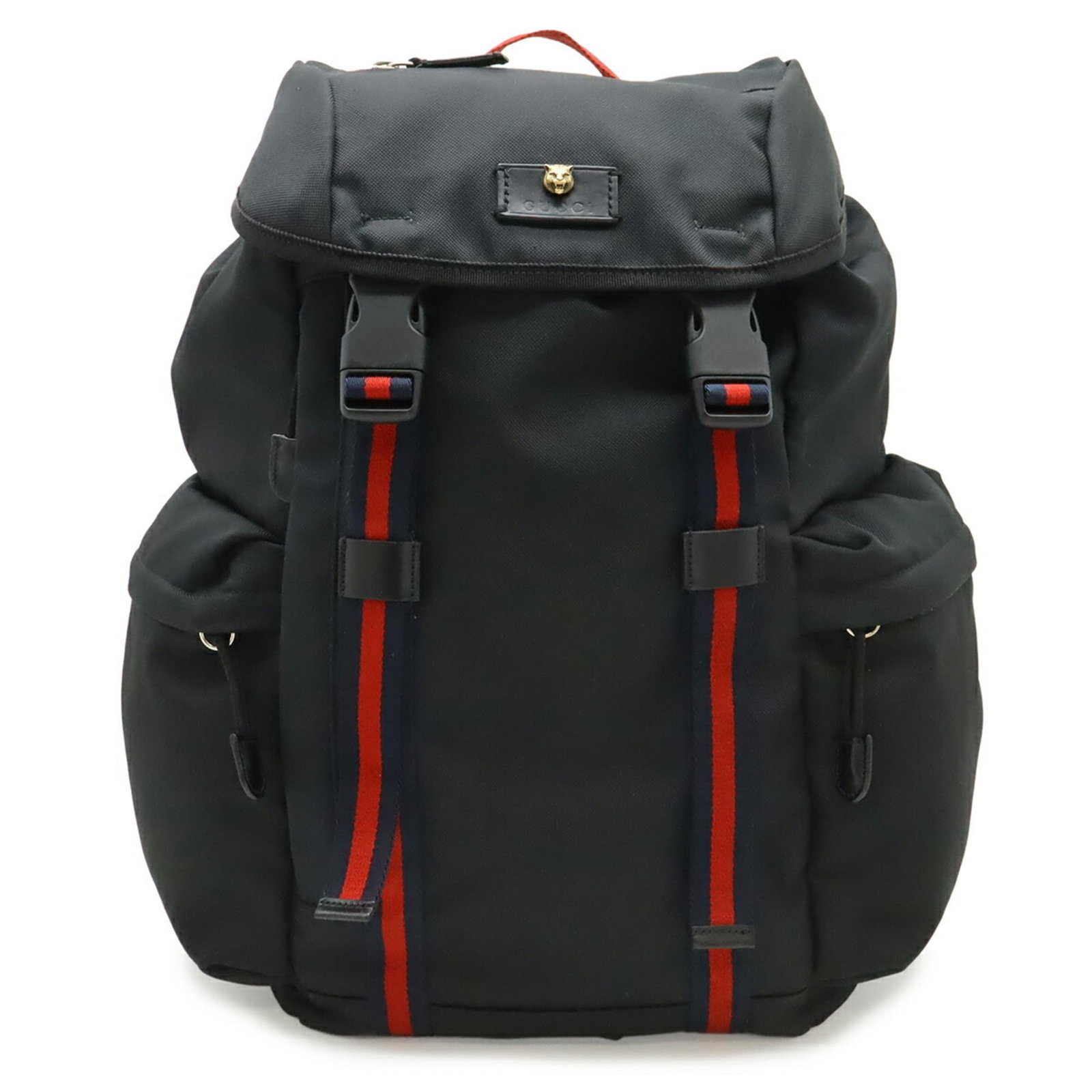 Gucci Canvas Backpack: Gucci Canvas Backpack Canvas backpack from Gucci, made with high-quality canvas material in various colors including black, green, navy, and red. This stylish backpack measures 45cm x 33cm x 15cm and