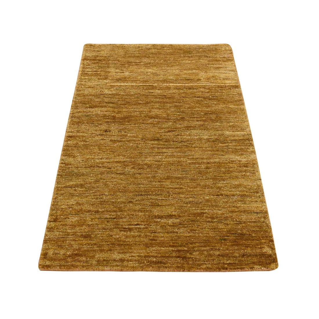 2'x3'1" Copper Brown Pure Sari Silk Sample Hand Knotted Mat Rug: 2'x3'1" Copper Brown Pure Sari Silk Sample Hand Knotted Mat Rug Copper brown pure sari silk sample hand knotted mat rug, measuring 37 inches in length and 24 inches in width. Made from 100% wool,