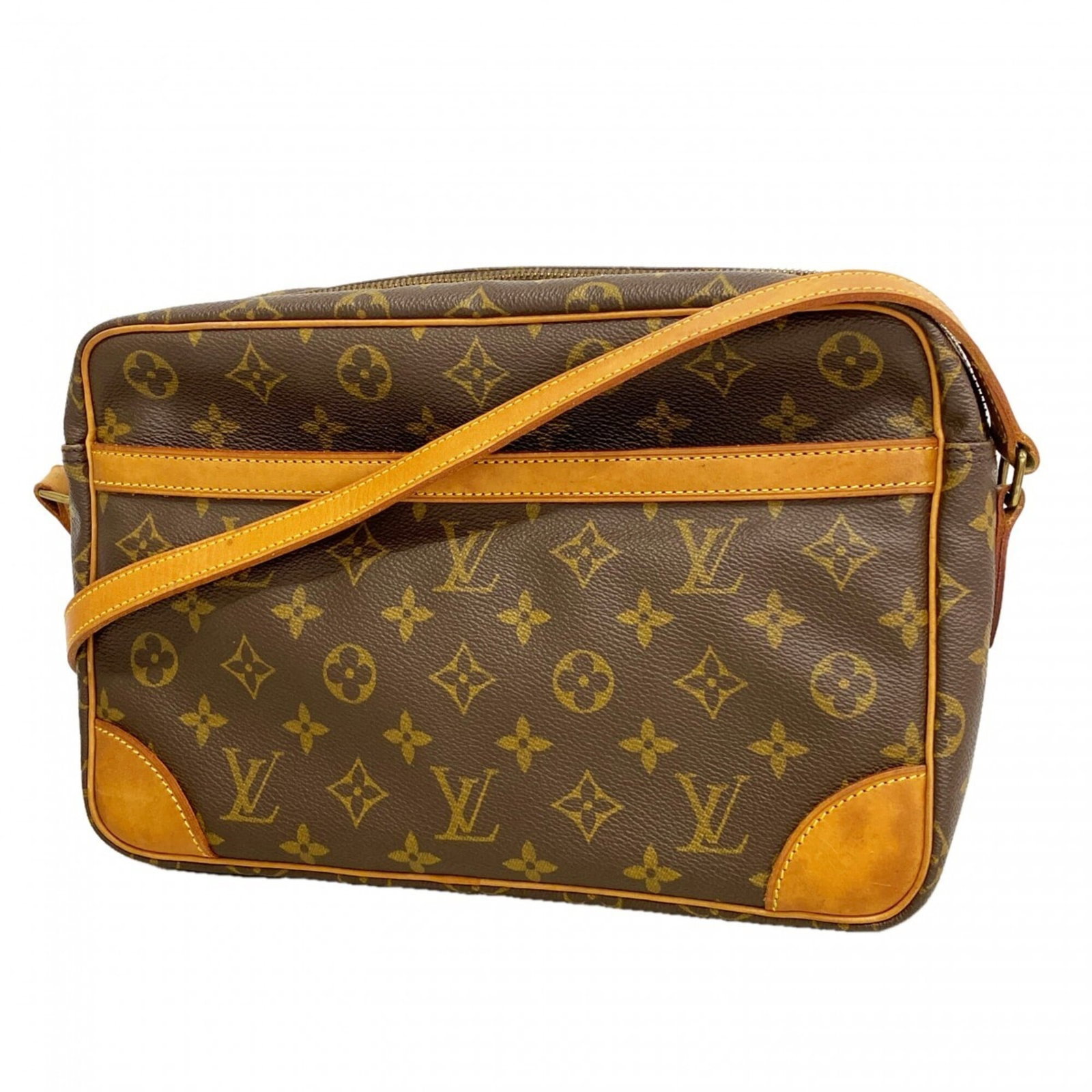 Louis Vuitton Shoulder Bag: Louis Vuitton Shoulder Bag Brown Louis Vuitton Shoulder Bag, 19cm x 29cm x 8cm. This classic shoulder bag features the iconic monogram pattern and a sturdy design that makes it perfect for everyday us