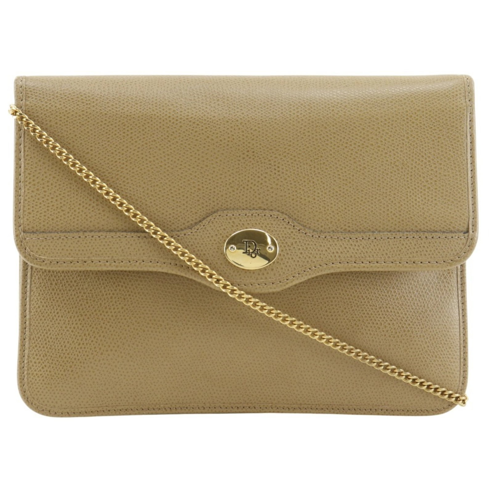 Christian Dior Shoulder Bag Leather: Christian Dior Shoulder Bag Leather This exquisite Christian Dior shoulder bag is crafted from high-quality leather, boasting a timeless beige color. Measuring 16.5cm x 21cm x 1.5cm, it offers a class