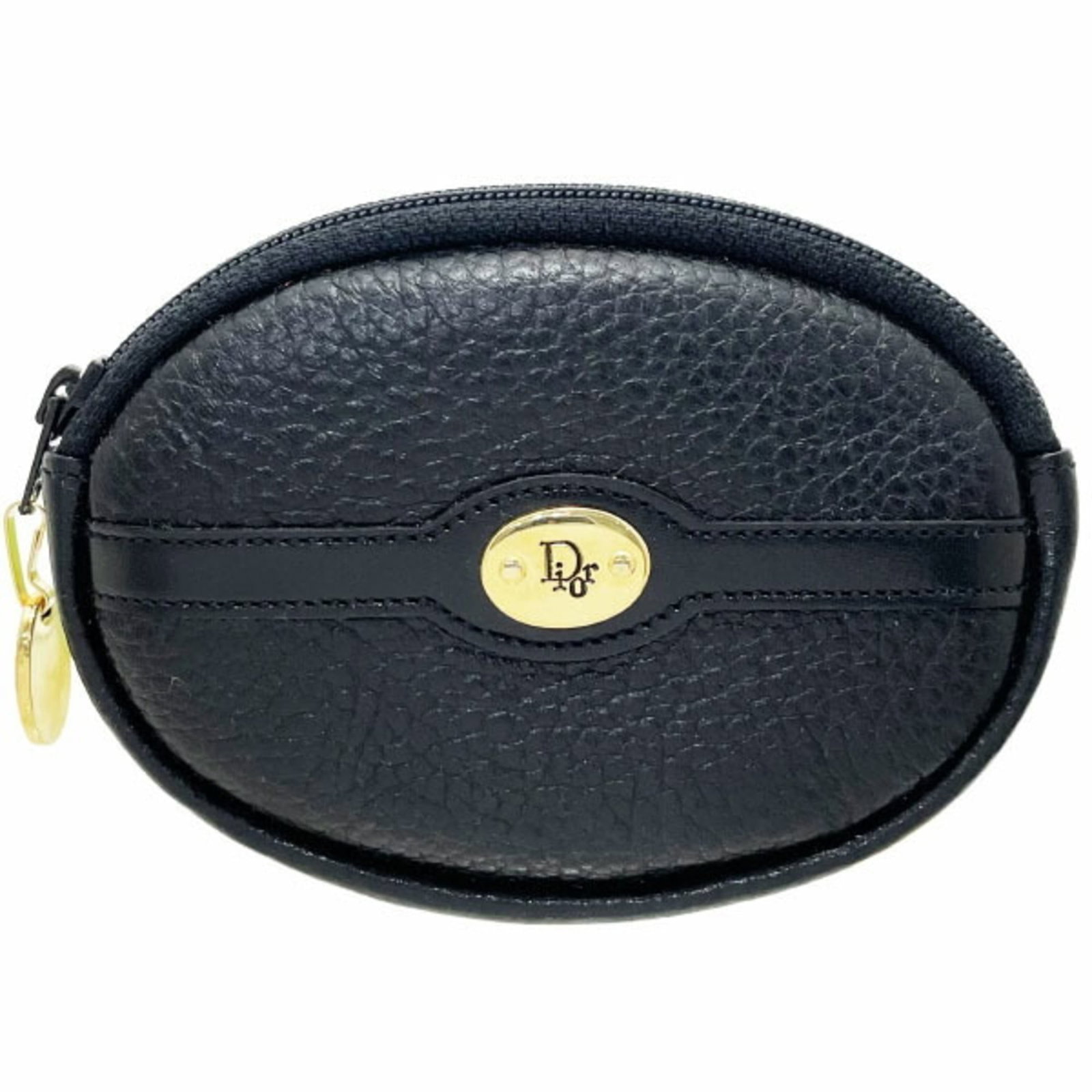 Dior Coin Case Leather Christian Purse: Dior Coin Case Leather Christian Purse Christian Dior's sleek leather coin case purse boasts a timeless black design, measuring 8cm x 11.5cm x 1.5cm in size. Made from high-quality leather, this vinta