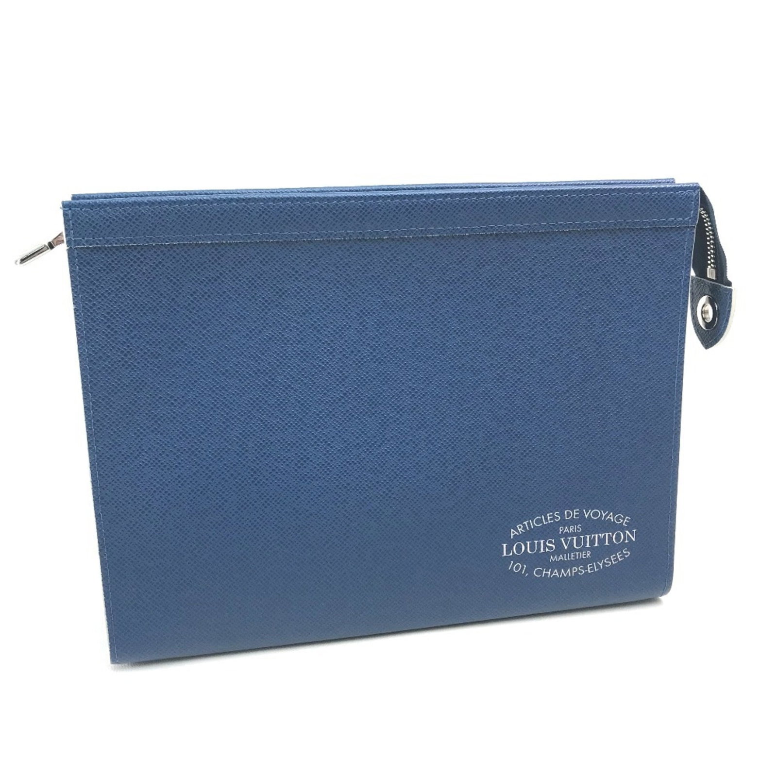 Taiga Pouch Leather Clutch Bag Pochette Louis Vuitton: Taiga Pouch Leather Clutch Bag Pochette Louis Vuitton Taiga Pouch Leather Clutch Bag Pochette Louis Vuitton features the iconic Taiga leather in a stunning blue, Cobalt color. This compact clutch bag 