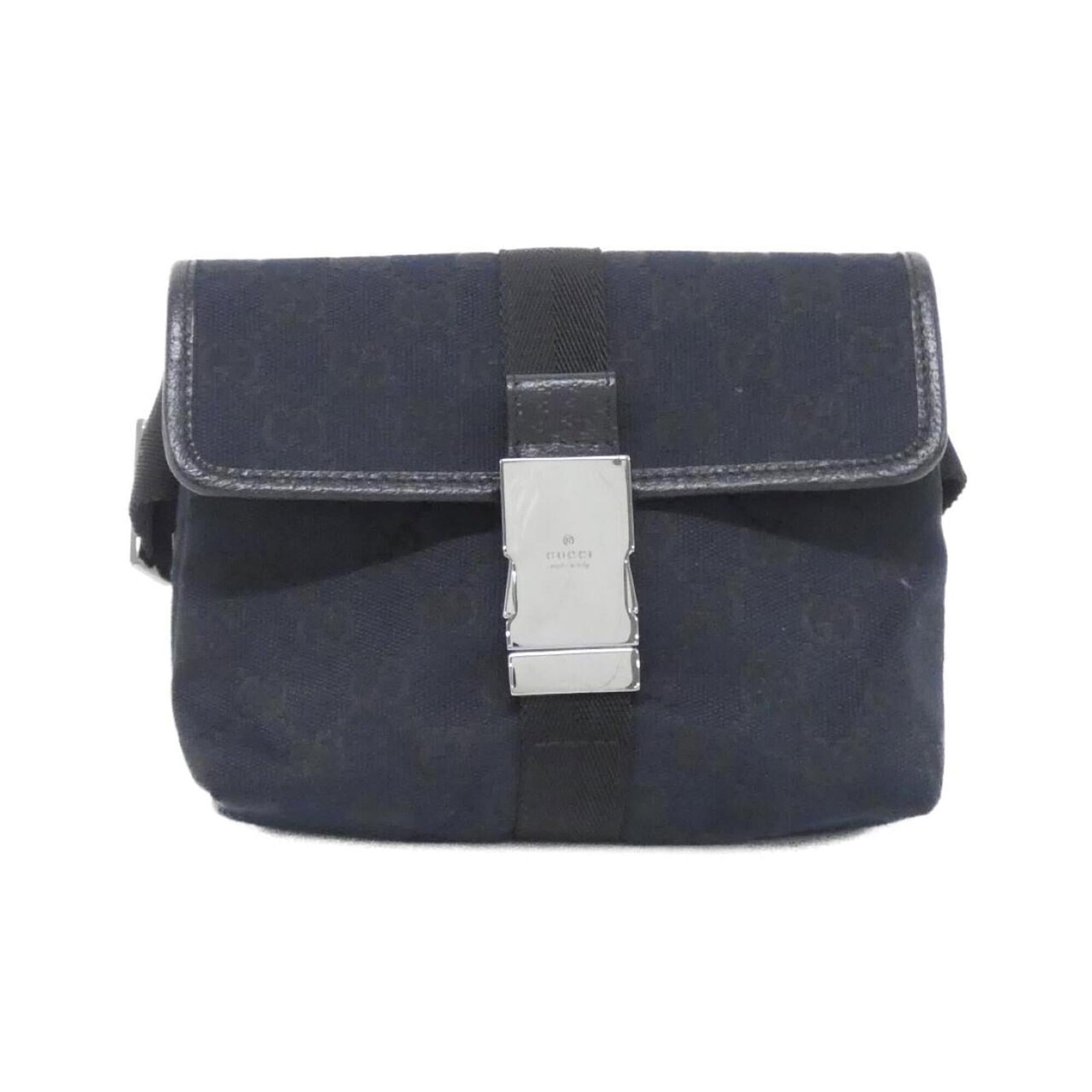 Gucci Canvas Fanny Pack: Gucci Canvas Fanny Pack Gucci's iconic canvas fanny pack boasts sleek black GG canvas construction, measuring 13cm x 17cm x 6cm. This stylish accessory features the brand's signature logo and design e
