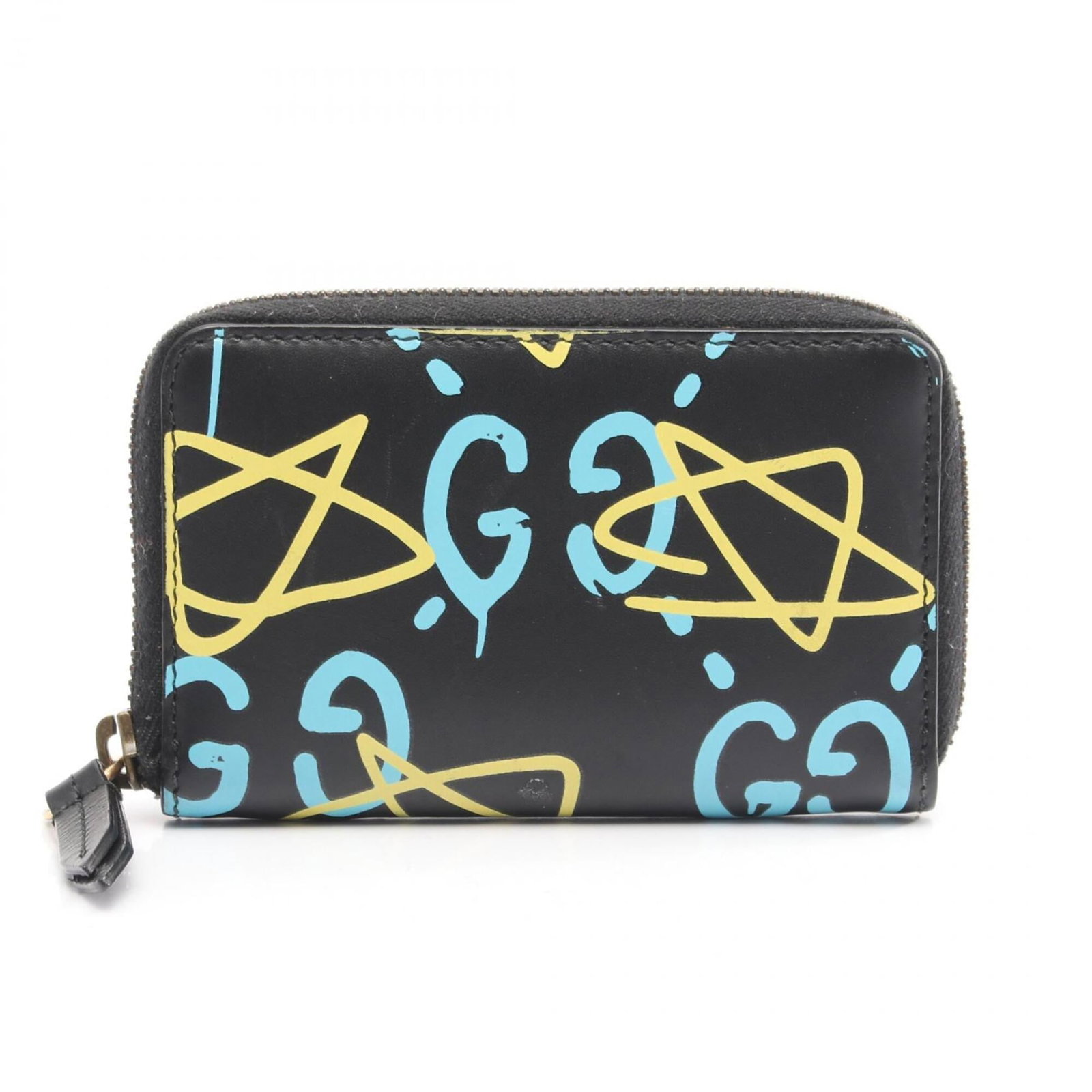 Gucci coin case purse leather: Gucci coin case purse leather Black, Blue, and Yellow Leather Coin Case Purse from Gucci. Made from high-quality leather, this coin purse measures 8cm x 12cm x 2cm and features a sleek design that sho