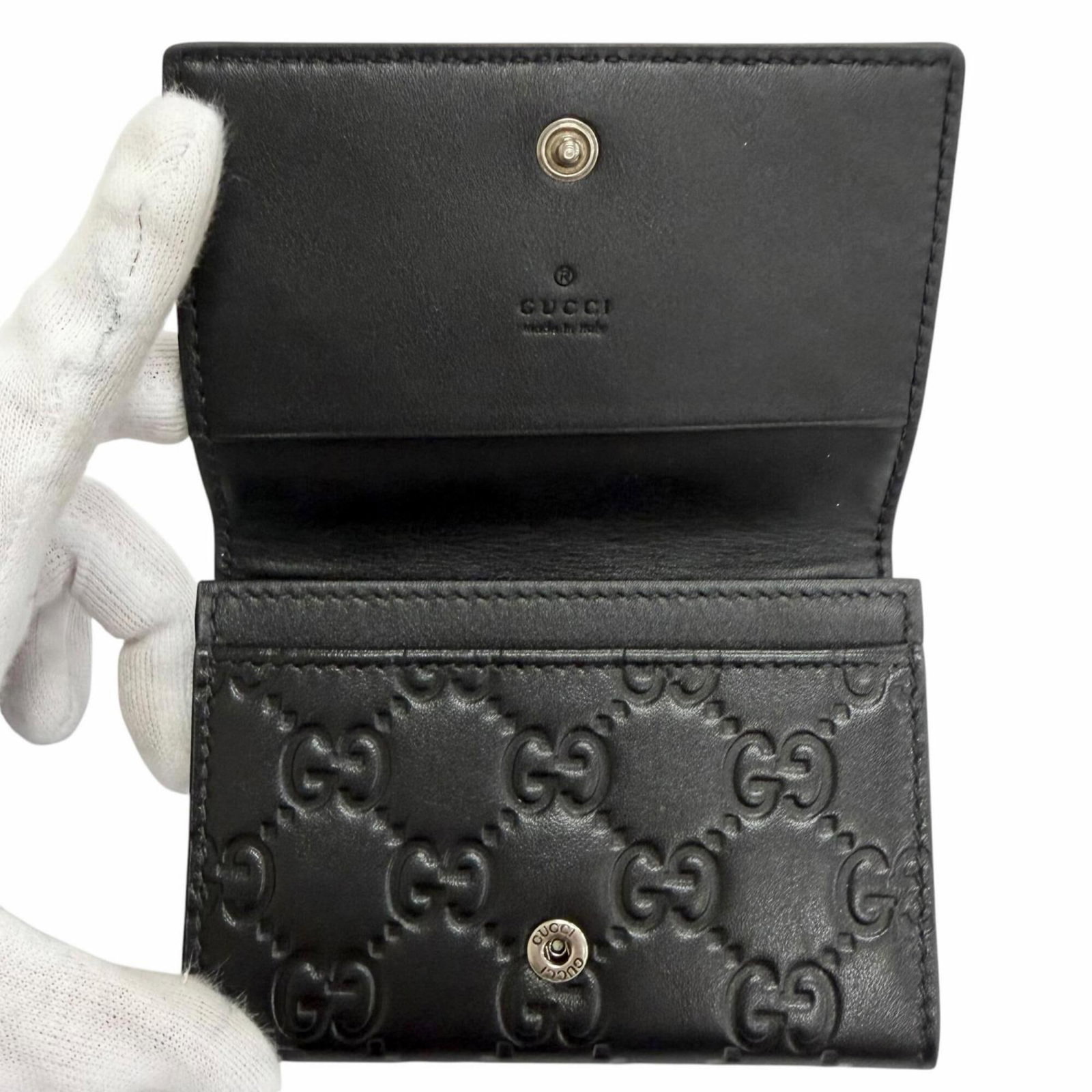 Case card leather gucci - 5