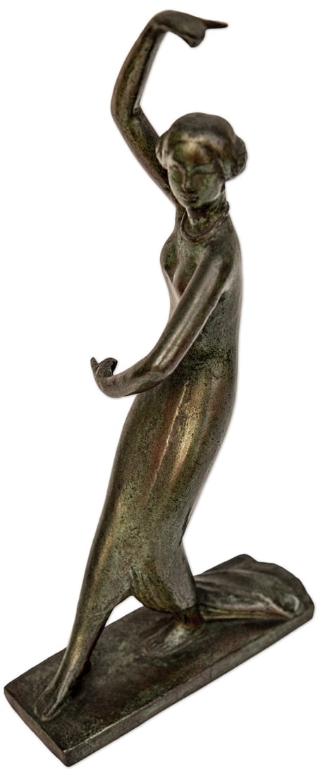 Fujii Odori Japanese Fine Art Statue Bronze Sculpture Vintage Koyu (1 of 3)