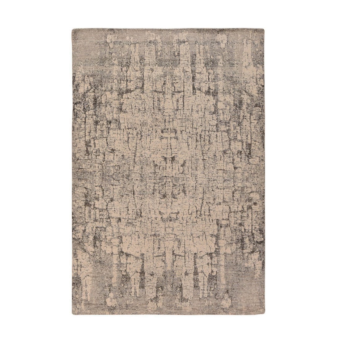 Oyster Gray Fossil Design All Wool Hand Knotted Modern Oriental Rug (1 of 9)