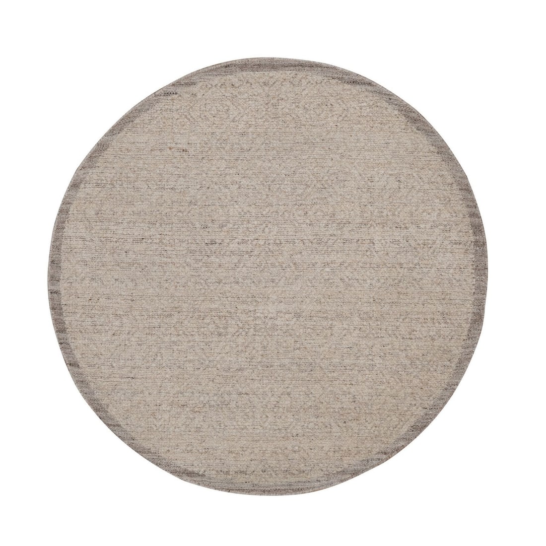 Brown Beaver Hand Knotted Round Variegated Modern Undyed Wool Design (1 of 8)