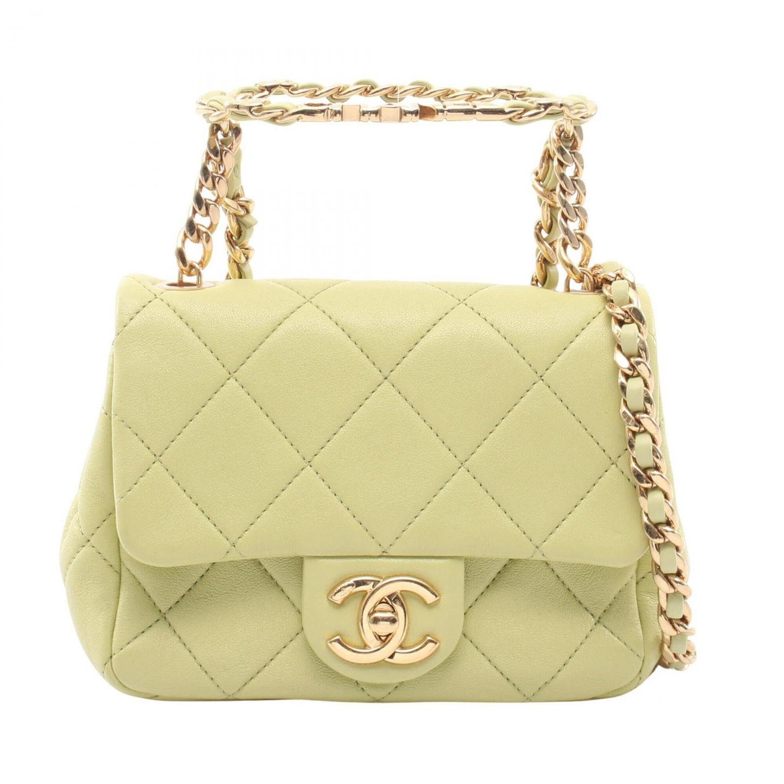 Handbag Shoulder Leather Bag Chanel: Handbag Shoulder Leather Bag Chanel This Chanel MPN AS3748 shoulder bag features high-quality lambskin leather in a striking green color. Measuring 13cm x 18cm x 6cm, it offers a stylish and compact