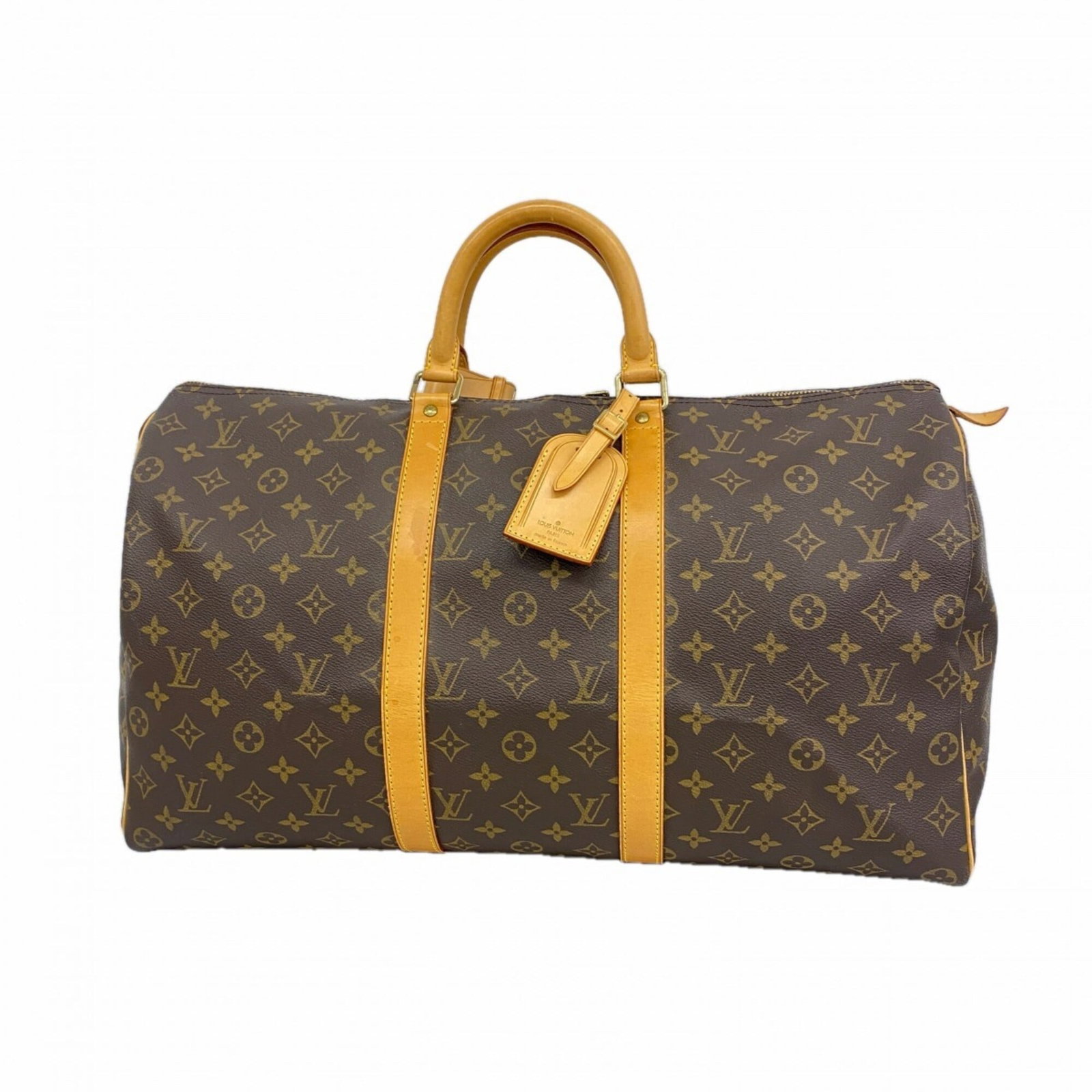 Louis Vuitton Boston Bag: Louis Vuitton Boston Bag The Louis Vuitton Boston bag boasts its signature monogram pattern in rich brown leather, with clean lines and classic design. Measuring 29cm x 50cm x 22cm, it's a stylish