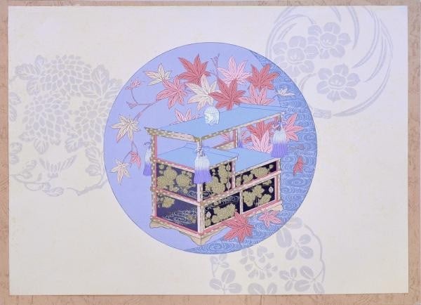 Woodblock Print Autumn Maple Incense Japanese Shelf 1931 by Hoen Iida Shiko (1 of 1)