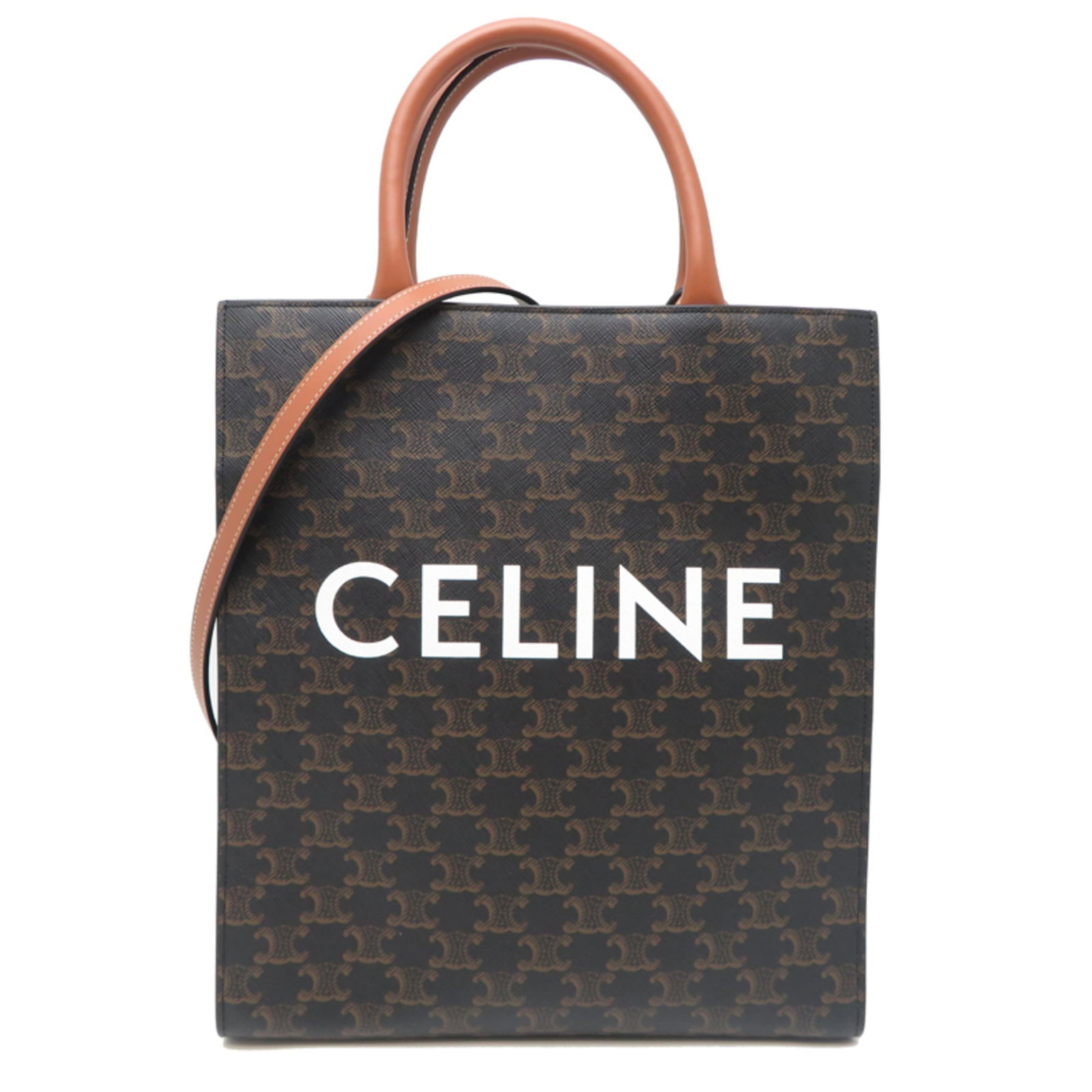 Celine Handbag Leather: Celine Handbag Leather Brown Calfskin Leather Handbag from Celine, Italy. This stylish handbag features high-quality leather made from calfskin and measures 17cm x 20cm x 5.5cm in size. Its classic