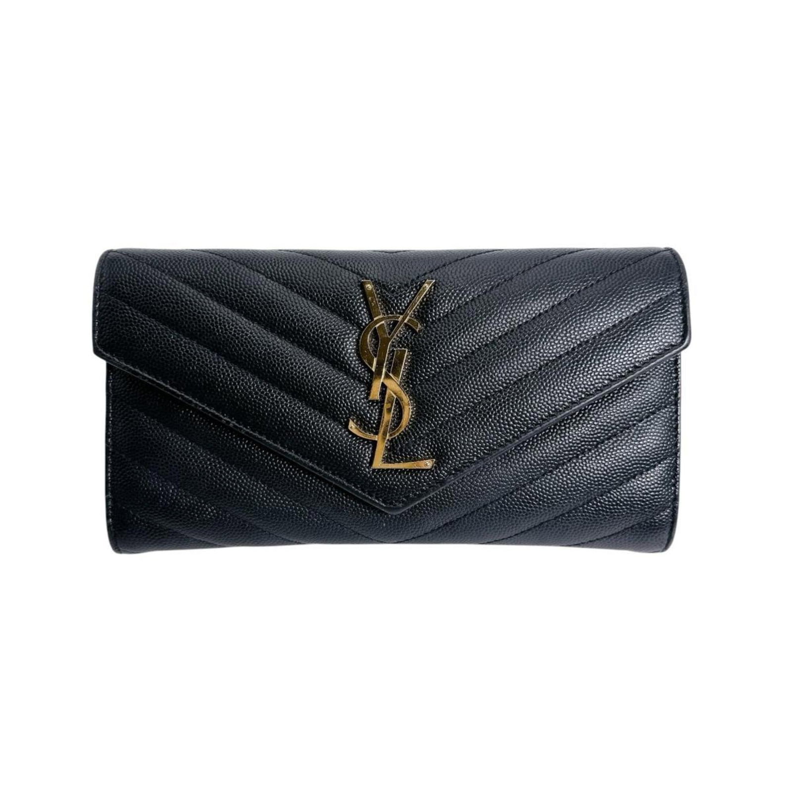 Saint Laurent Yves Bi Fold Leather Wallet: Saint Laurent Yves Bi Fold Leather Wallet The Saint Laurent Yves Bi Fold Leather Wallet boasts sleek, black leather design with clean lines and classic bi-fold functionality. Measuring 10cm x 19cm x