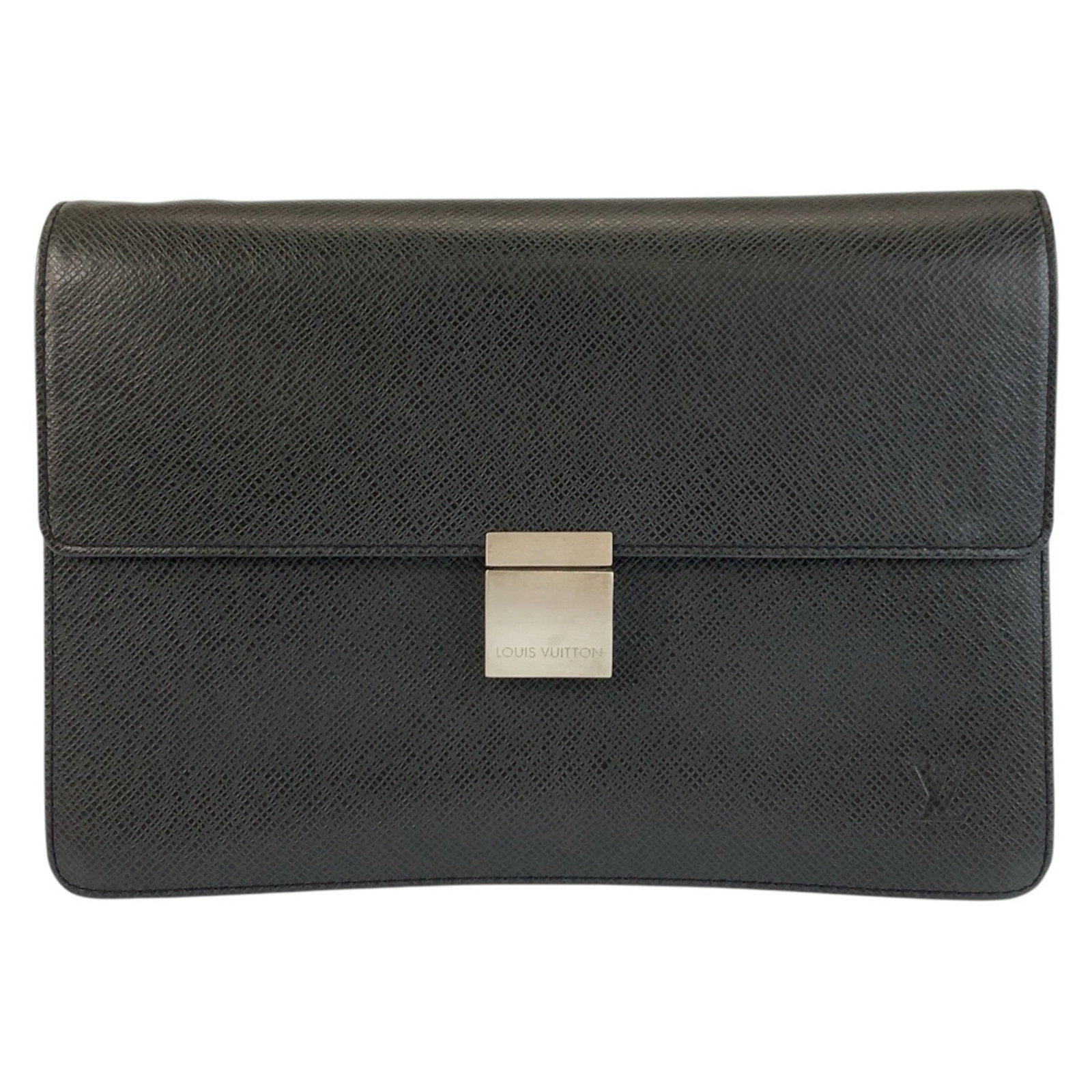 Leather clutch bag from Louis Vuitton: Leather clutch bag from Louis Vuitton Black leather clutch bag from Louis Vuitton, measuring 18cm x 26cm x 4cm. This classic design features high-quality leather construction and a timeless black