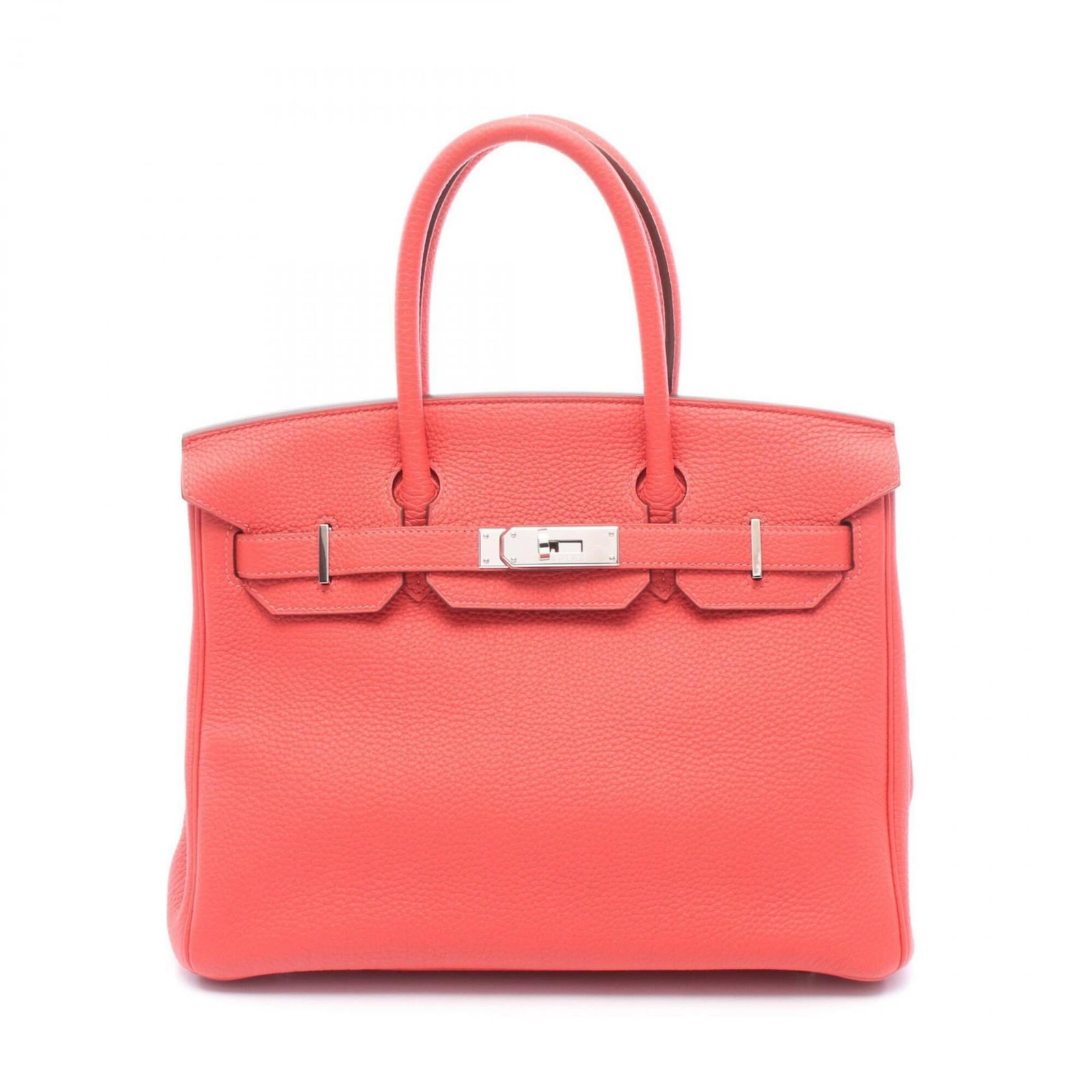 Handbag Leather Togo Hermes: Handbag Leather Togo Hermes Togo leather handbag from Hermes, featuring a bold red color. This compact bag measures 24cm x 30cm x 15cm and has a sleek design that showcases the high-quality
