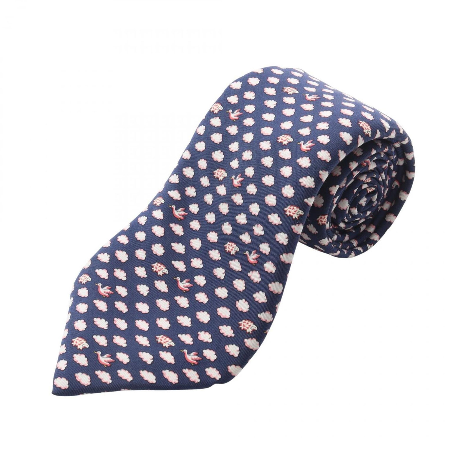 Hermes Silk Cravat: Hermes Silk Cravat Silk cravat from renowned brand Hermes, available in navy, pink, and white. Made from high-quality silk material, this cravat measures 160cm in total length. A stylish accessory for