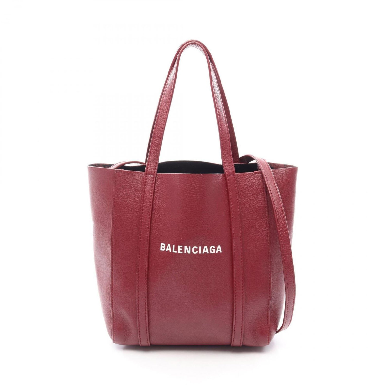 Balenciaga Handbag Tote Bag Leather: Balenciaga Handbag Tote Bag Leather Bordeaux leather tote bag from Balenciaga, measuring 22cm x 19cm x 9cm. This handbag boasts a classic design with clean lines and a timeless aesthetic. Made from