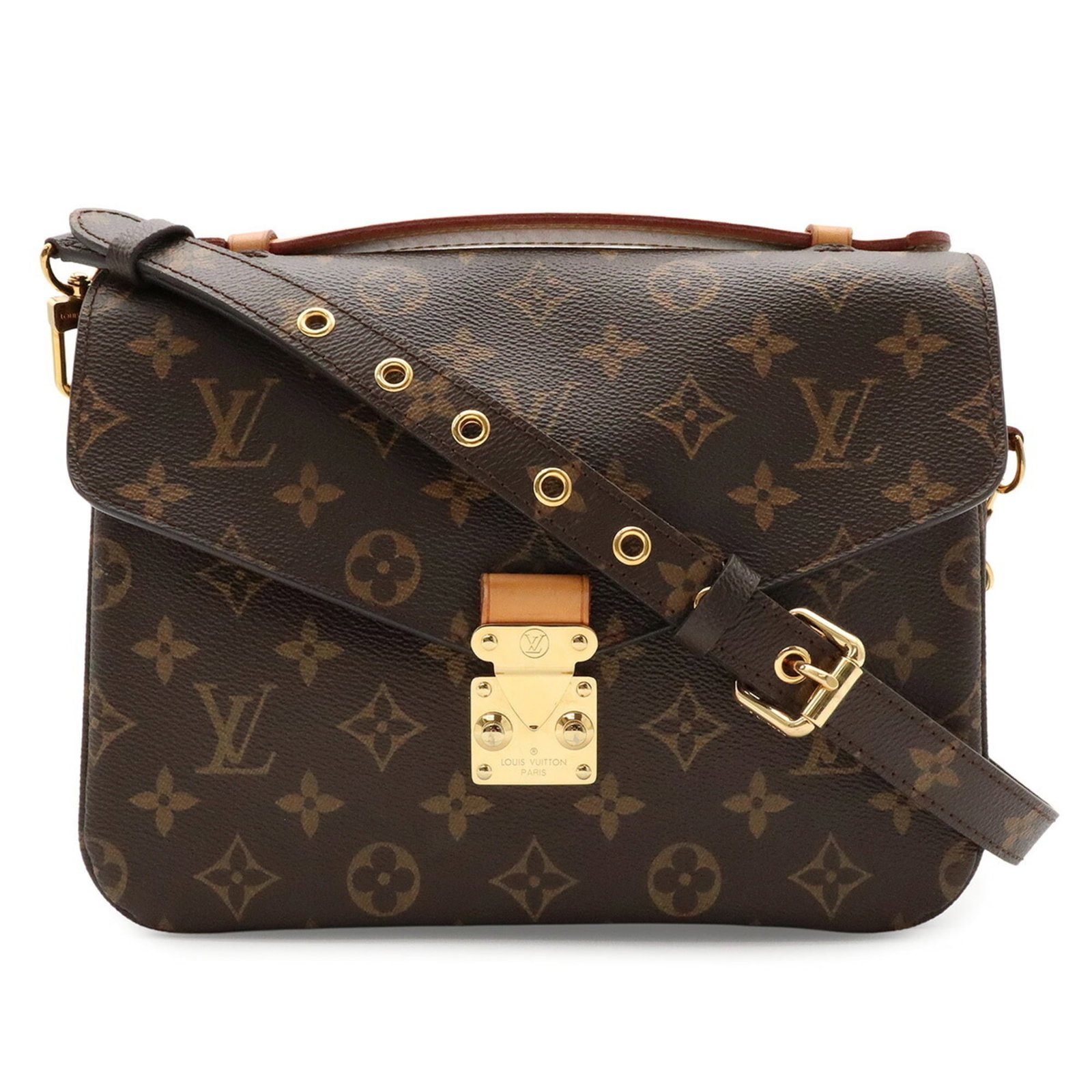 Louis Vuitton Monogram Clutch Handbag Pochette Bag Shoulder: Louis Vuitton Monogram Clutch Handbag Pochette Bag Shoulder Monogrammed luxury at its finest, this Louis Vuitton Pochette Bag boasts the iconic monogram pattern in rich brown hues. With a compact
