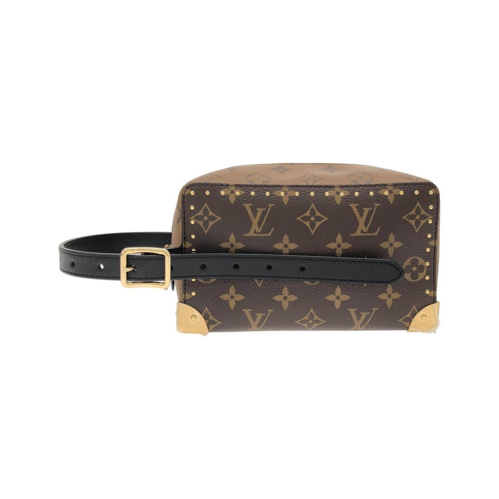 Canvas coated handbag pouch Louis Vuitton: Canvas coated handbag pouch Louis Vuitton Marron coated canvas Louis Vuitton handbag pouch boasts a classic design with gold hardware, standing out for its timeless elegance and sophisticated style.