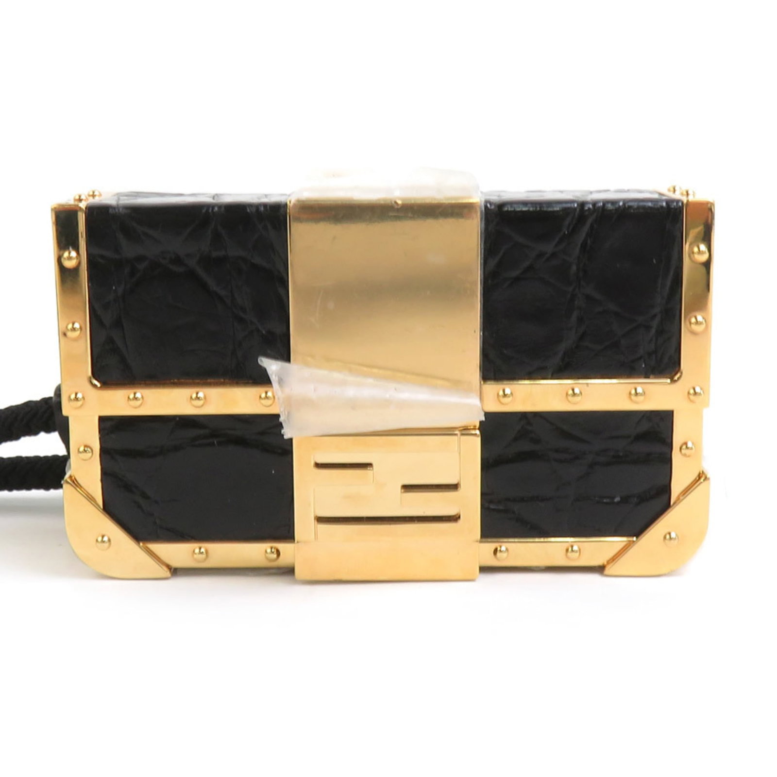 Metal Others Leather Fendi: Metal Others Leather Fendi Item Specifics: Brand: Fendi Type: Others Gender: Men,Women Material: Metal , Leather Color: Black, Gold Size (HxWxD): 4.9cm x 8.1cm x 2.3cm / 1.92'' x 3.18'' x 0.9''