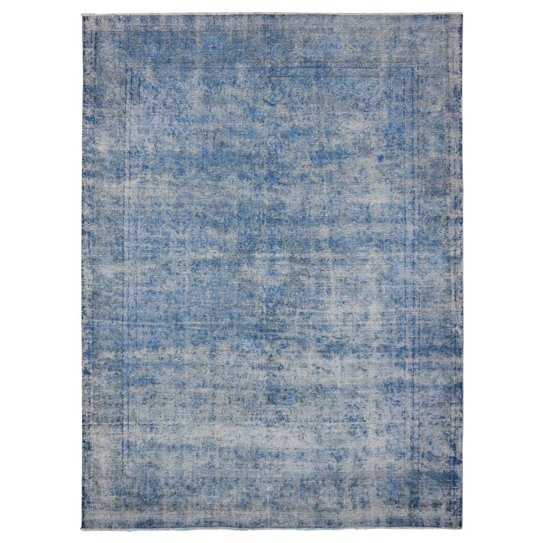 9'8"x12'10" Lowes Blue Cleaned Vintage Zoroastrian Karman Oriental Rug: 9'8"x12'10" Lowes Blue Cleaned Vintage Zoroastrian Karman Oriental Rug 9'8" x 12'10" Lowes Blue Cleaned Vintage Zoroastrian Karman Oriental Rug - A stunning example of Turkish craftsmanship, this hand