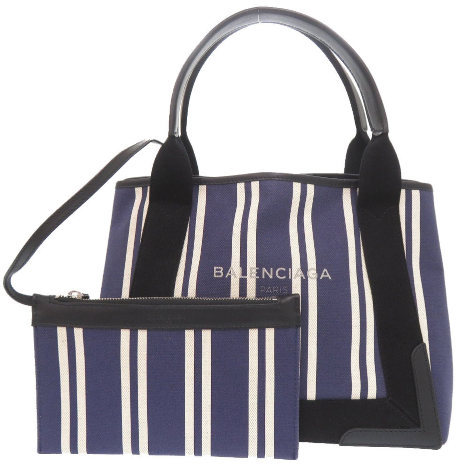 Balenciaga Handbag Tote Bag Canvas Leather: Balenciaga Handbag Tote Bag Canvas Leather Canvas and leather combine in this Balenciaga tote bag, available in black, navy, and white. Measuring 23cm x 29cm x 18cm, it features a classic design with 