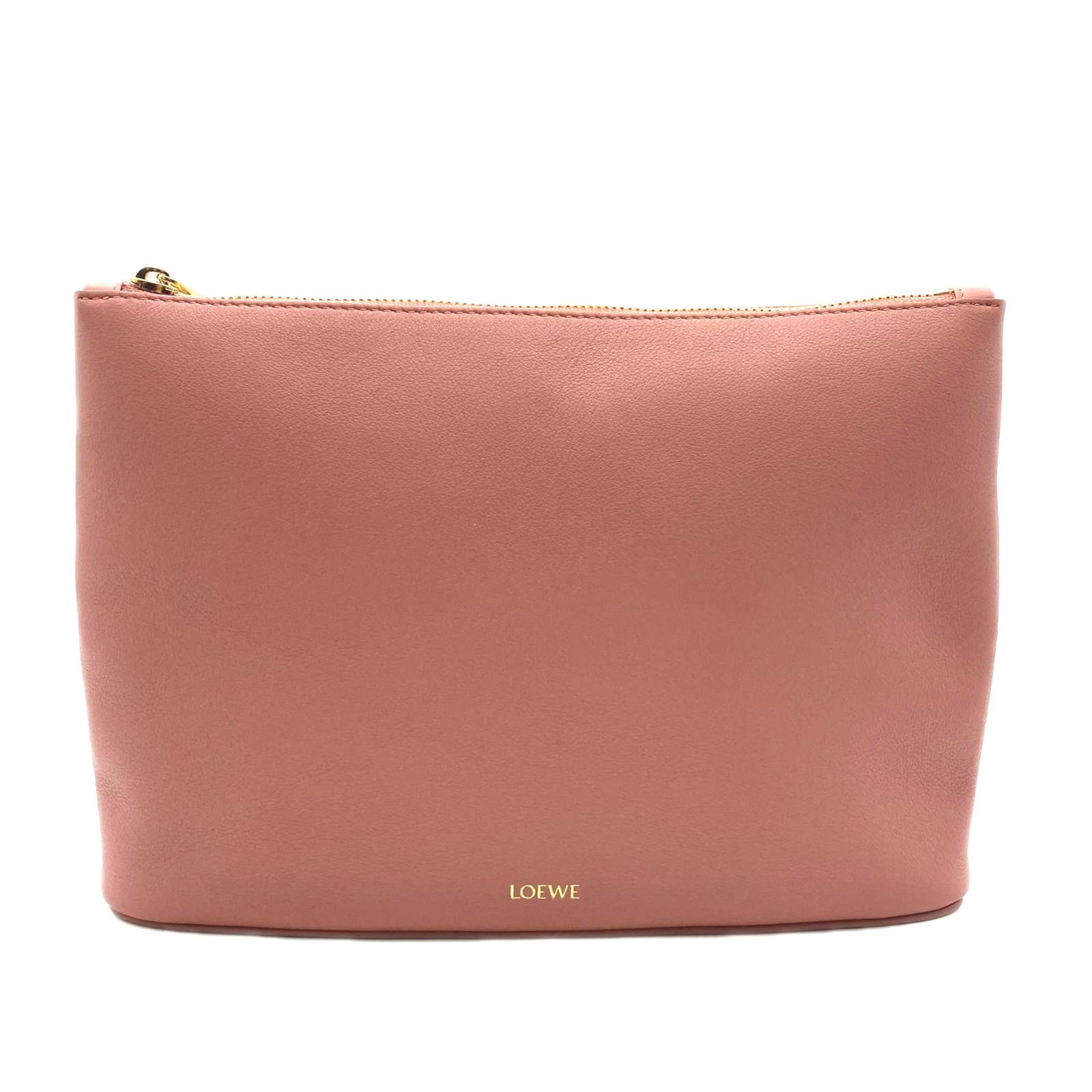 Clutch Bag Leather: Clutch Bag Leather Pink Clutch Bag Leather. Made from high-quality leather, this Loewe clutch bag features a distinctive pink color and a zipper closure for easy access. With its compact size and slee