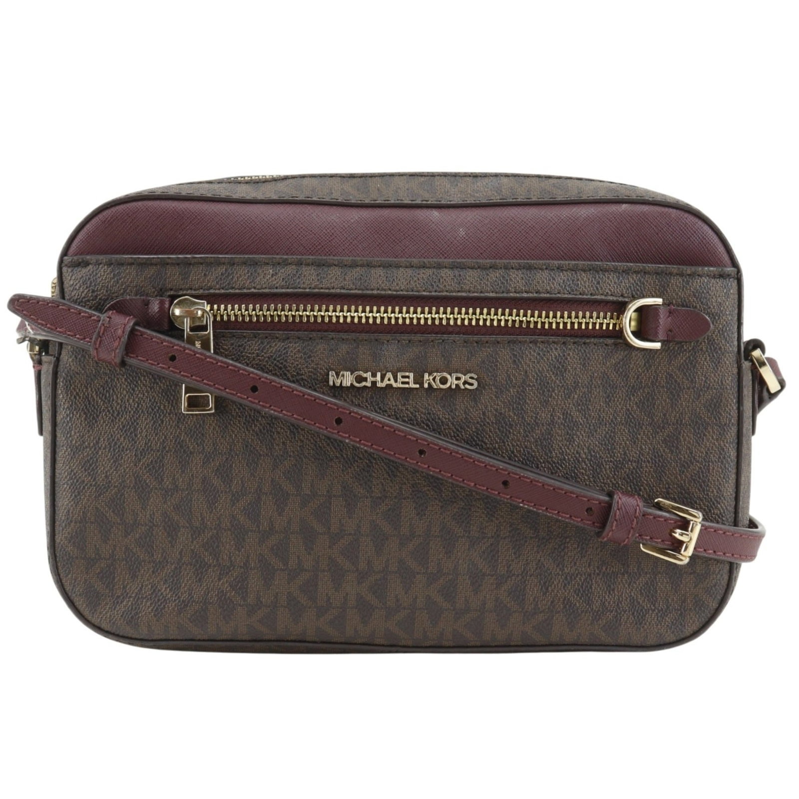 Shoulder bag in pvc from Michael Kors: Shoulder bag in pvc from Michael Kors This Michael Kors shoulder bag features a durable PVC material and a classic design. Measuring 15cm x 24cm x 5cm, it offers a compact size perfect for everyday