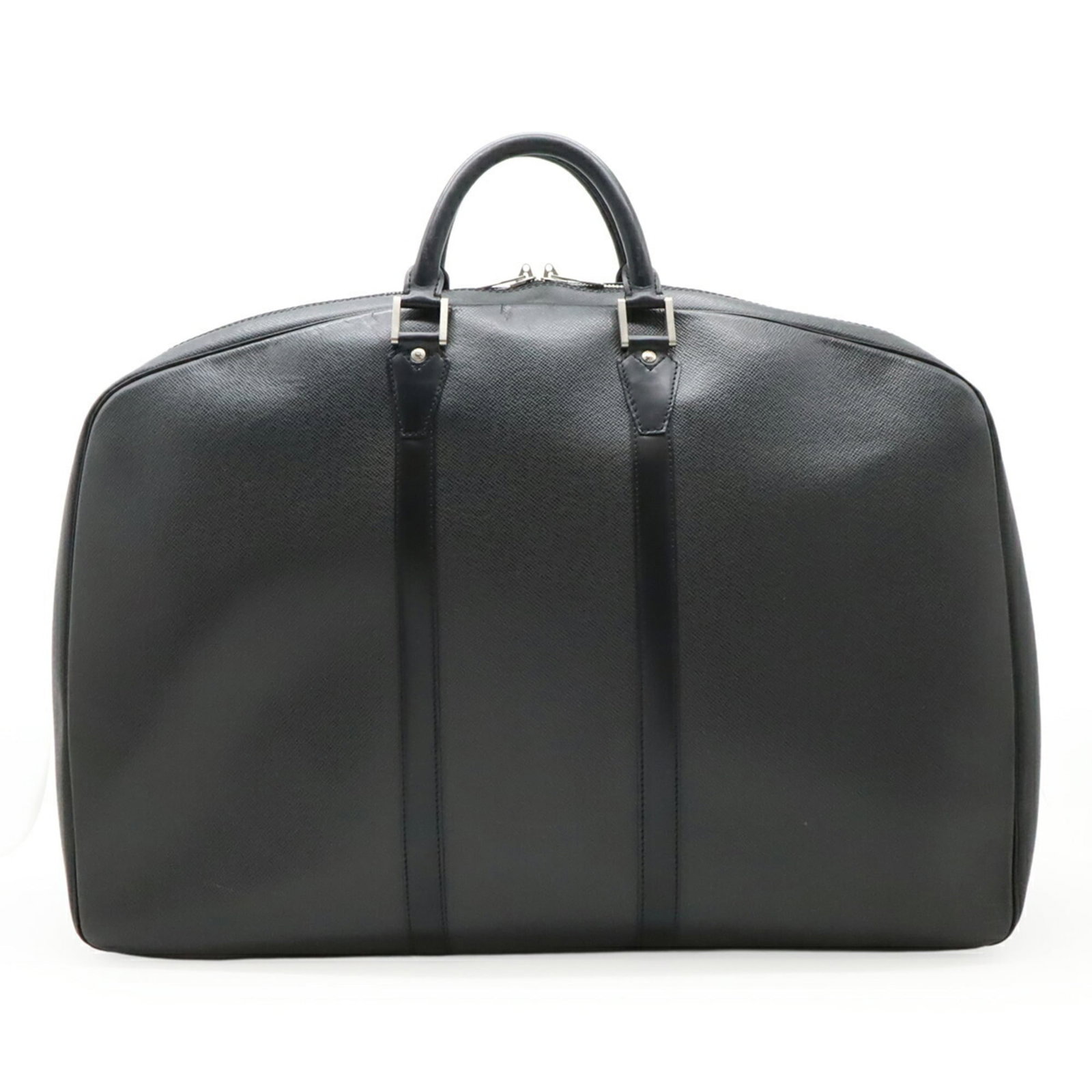 Boston Taiga Vuitton Leather Bag: Boston Taiga Vuitton Leather Bag Taiga Vuitton Leather Bag in Ardoise and Black. This Louis Vuitton Boston bag features Taiga leather, an open inner pocket, and a classic design. Measuring 41.5cm x