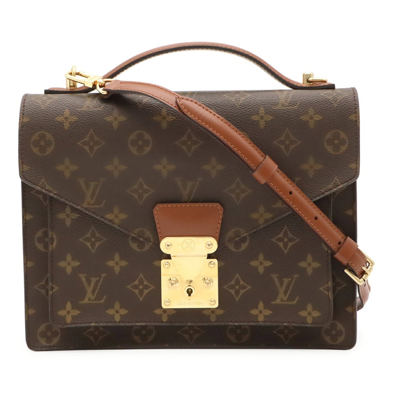 Canvas Monogram Shoulder Louis Vuitton Handbag: Canvas Monogram Shoulder Louis Vuitton Handbag Canvas Monogram Shoulder Louis Vuitton Handbag, featuring the iconic monogram pattern in brown canvas. This shoulder bag measures 21.5cm x 28cm x 8cm and